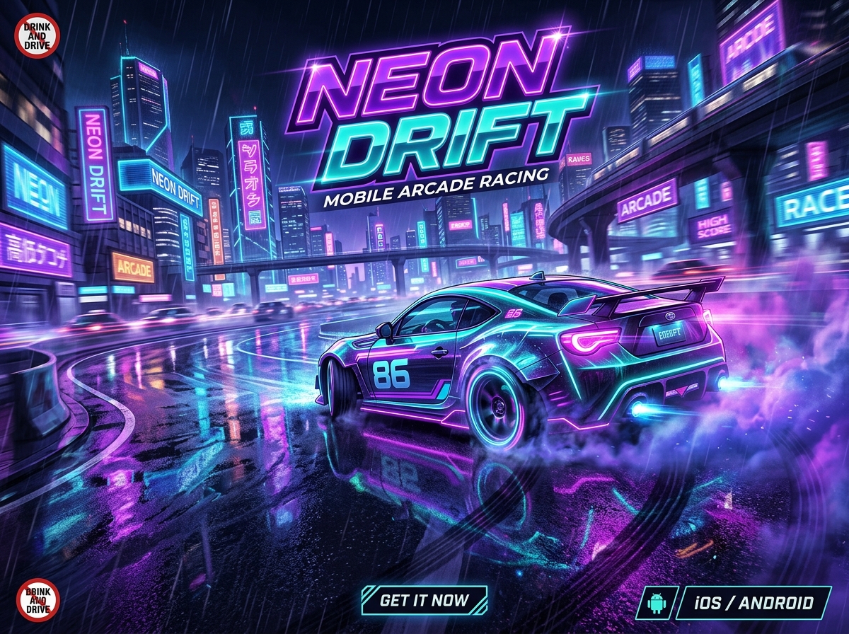 Neon Drift Poster